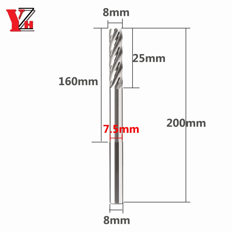 

Customized 200mm Carbide Machine Reamer Extended HRC50 Uncoated Spiral Groove Tolerance H7 Harened Steel Metal Cutter CNC