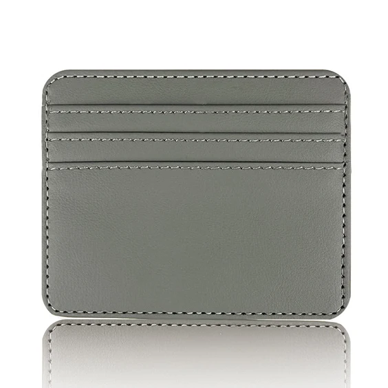 Customized Leather Slim Wallet with Initials - Personalized Cardholder Gift