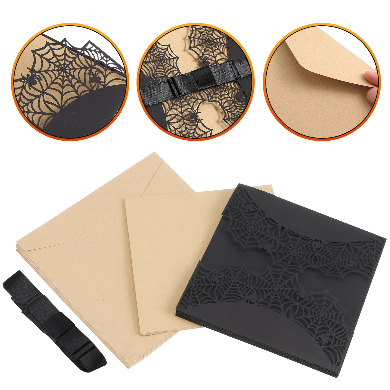 Halloween Invitation Cards Set Unique Pearl Paper Party Supplies Festive Decorations Event Invitations Card Stock
