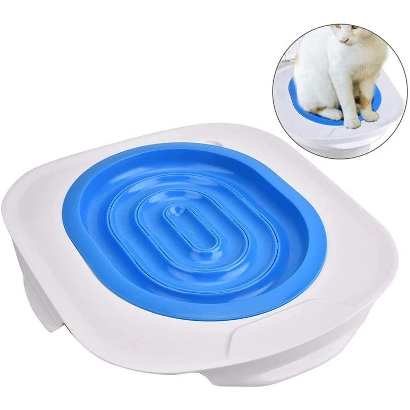 Pet Cats Plastic Toilet Trainer Pets Toilet Training Kit Litter Tray Mat Pets Cleaning Disappearing Litter Box Training Products