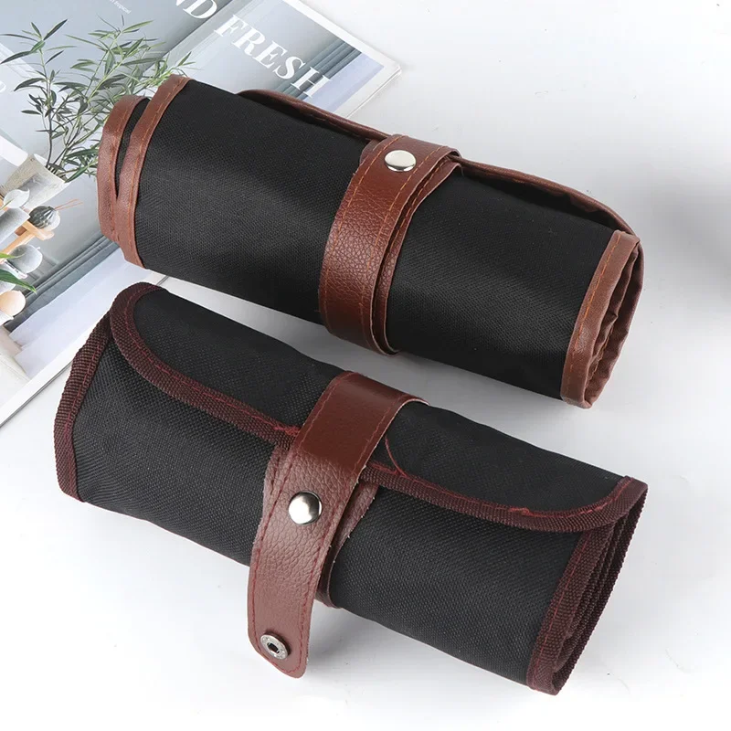 Canvas Roll Up Pen Curtain Pencil Bag Case Makeup Wrap Holder Storage Pouch 50/72 Holes Thick Canvas Stationery Organizer pencil cases stationery box pen storage bag pencil holder