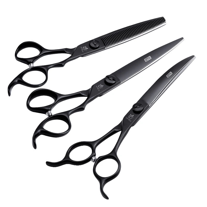 Dog Grooming Scissors Fenice professional 7 inch curved cutting serration scissors blade with saw pet scissors for dog grooming shears makas tijeras dog grooming scissors,dog grooming scissors kit