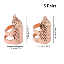 Vintage Adjustable Non - Slip Sewing Thimble Rings - Set of 2 (Rose gold 5 pairs)