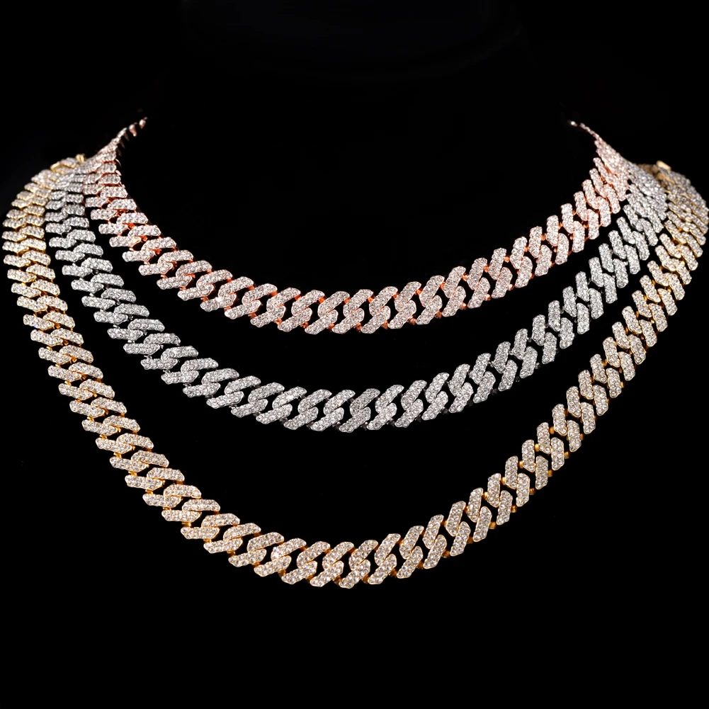 ローズゴールド iced out Miami necklace 20ミリ Rose Gold Diamond Chain | Rose Gold Iced Out Chain | FrostNYC