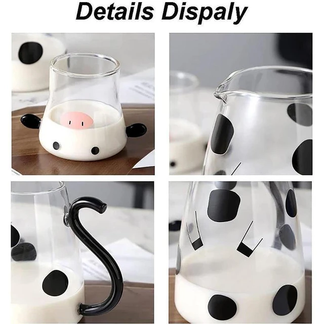 Cute Teapot,Transparent Jug, Coffee Pot, Tea Warmer Portable Cow