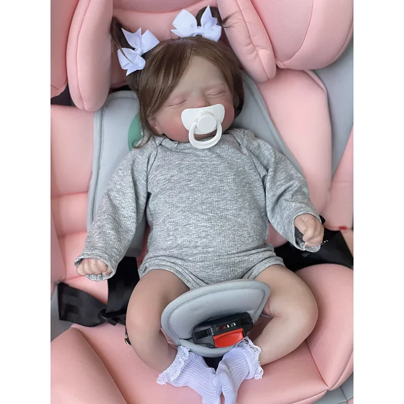 Bebe Reborn Boneca Reborn Real Reborn Doll, 손 뿌리 머리, 진짜 잠자는  소녀, 45cm