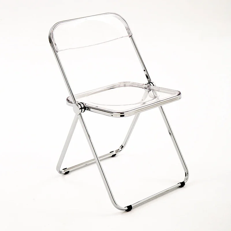 

North Europe INS transparent backrest folding chair modern home acrylic dining chair network red tea shop negotiation chair