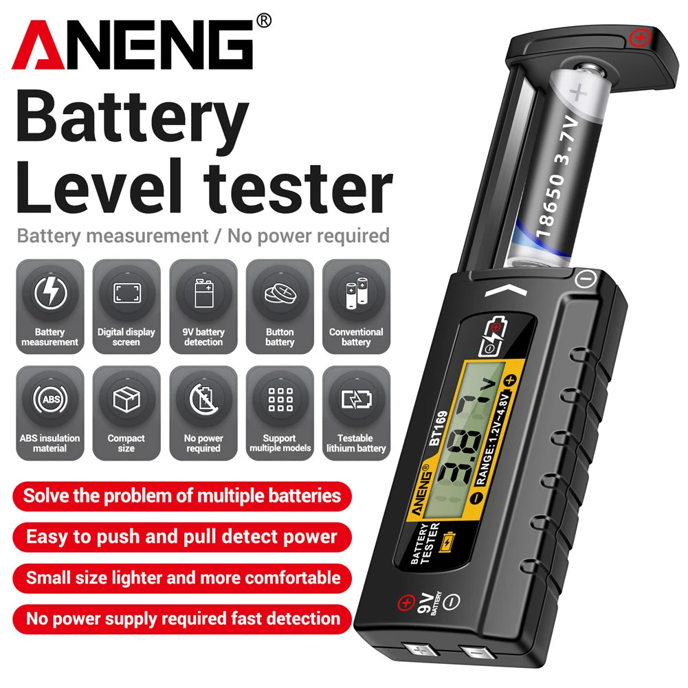 Digital Battery Tester Battery Level Detector Checker Capacity Check Detector for C D N AAA AA Button Cell battery tester