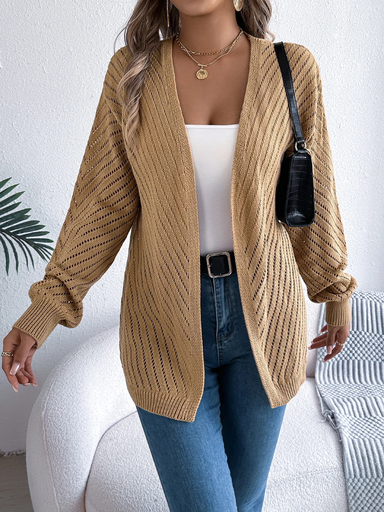 Women Knitted Cardigan Sweater Autumn Winter Casual