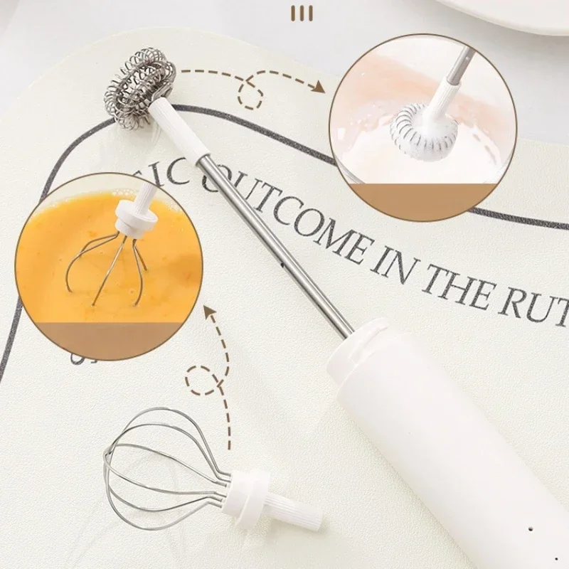 Multi functional handheld electric milk frother, rechargeable model, portable coffee frother, household kitchen small egg beater 5