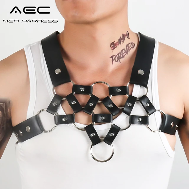 Men's Leather Body Harness Belts Straps Fetish Rave Costumes Gay Sex  Clothing Punk Gothic Fashion Chest Shoulder Harness Tops - AliExpress