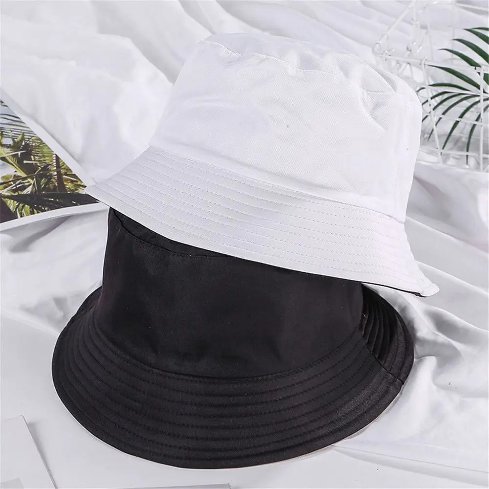 hat bucket Double-sided Wearing Cap Solid Color Bucket Hat Men Women Sun Hat Reversible Fisherman Hat Summer Panama Cap Sun Fishing Gorros fisherman hat