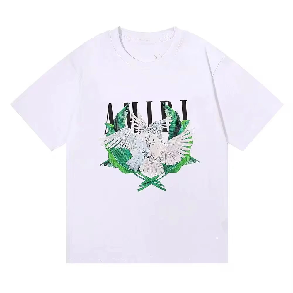 American Fashion Trend Plant Flower Pattern Printed T-shirt Men Women Cotton comfortable Tops Short Sleeved Round Neck Tees t shirts men sports tops
