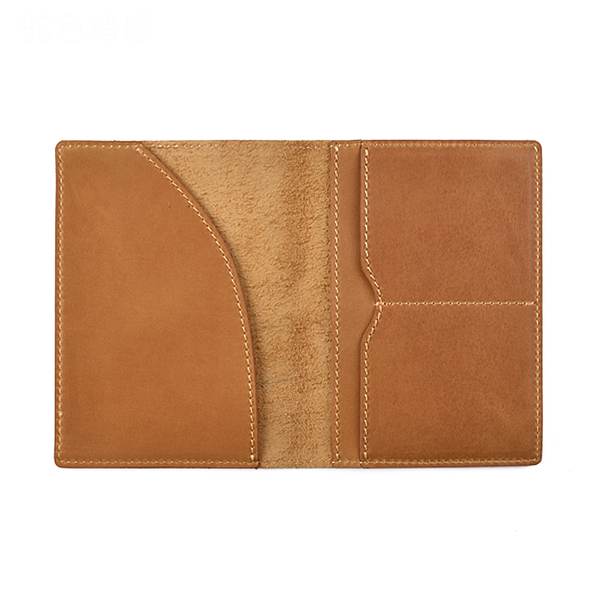 Customizable Cowhide Leather Passport Holder with Air Ticket Slot