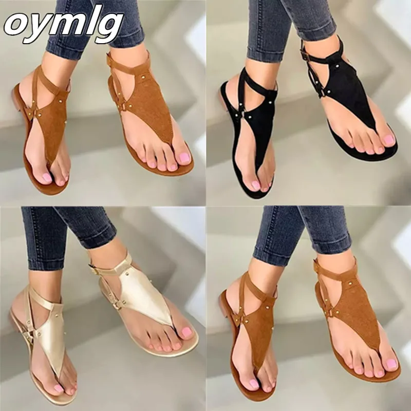 Women Sandals 2020 Summer Outdoor Beach Flip-flop Sandals Solid Fashion Gladiator Sandals Women Flats Casual Ladies Shoes