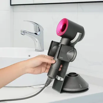 다이슨 금속 행어 수직 헤어 드라이어 선반, 테이블 상단 선반, 드레싱 테이블, 펀칭 없음, 책상 블로우 드라이어 브래킷 상품 이미지