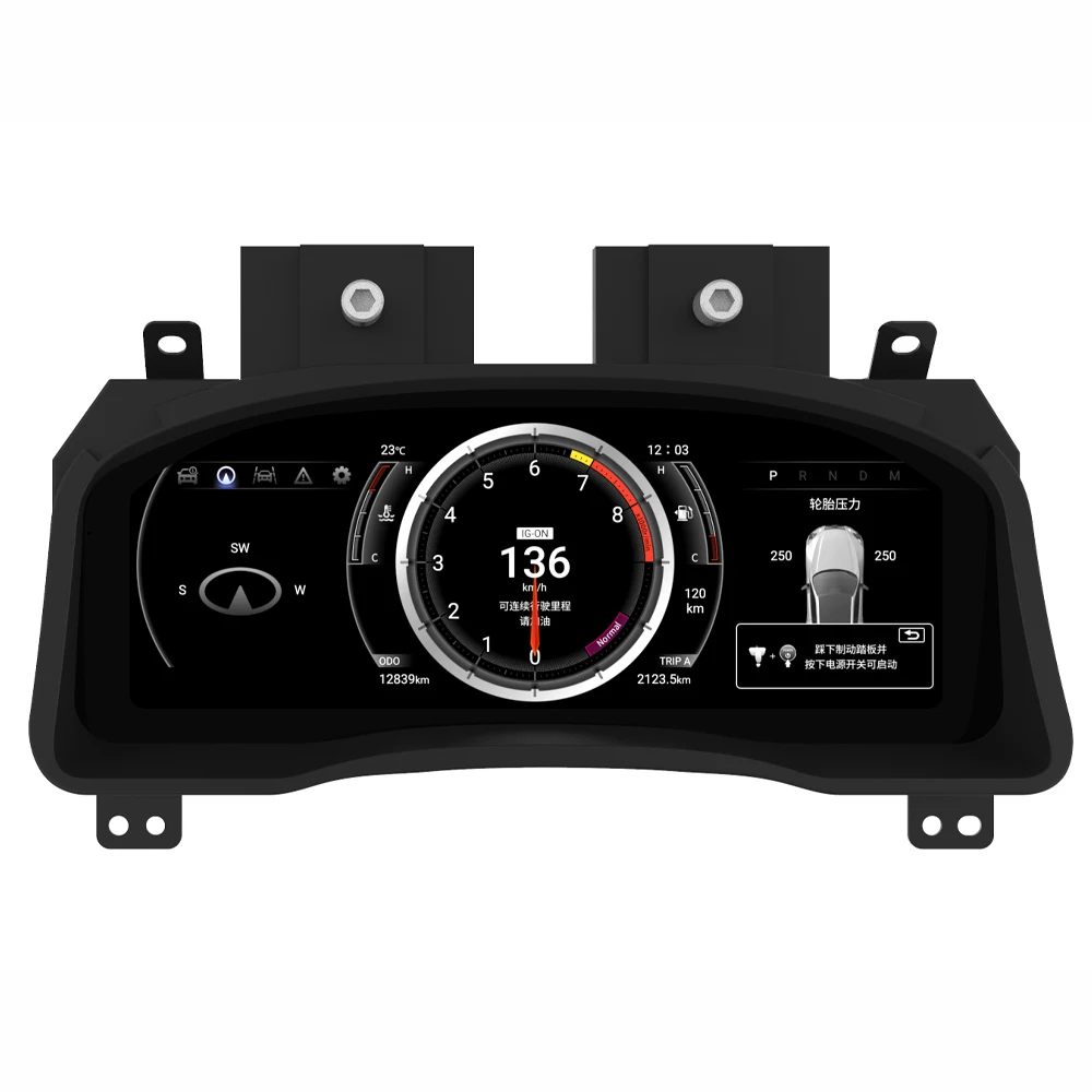Panel de Instrumentos Digital de 12.3 Pulgadas para Toyota Prado 120 2004-2009, Velocímetro, Cabina Virtual, Odómetro 4