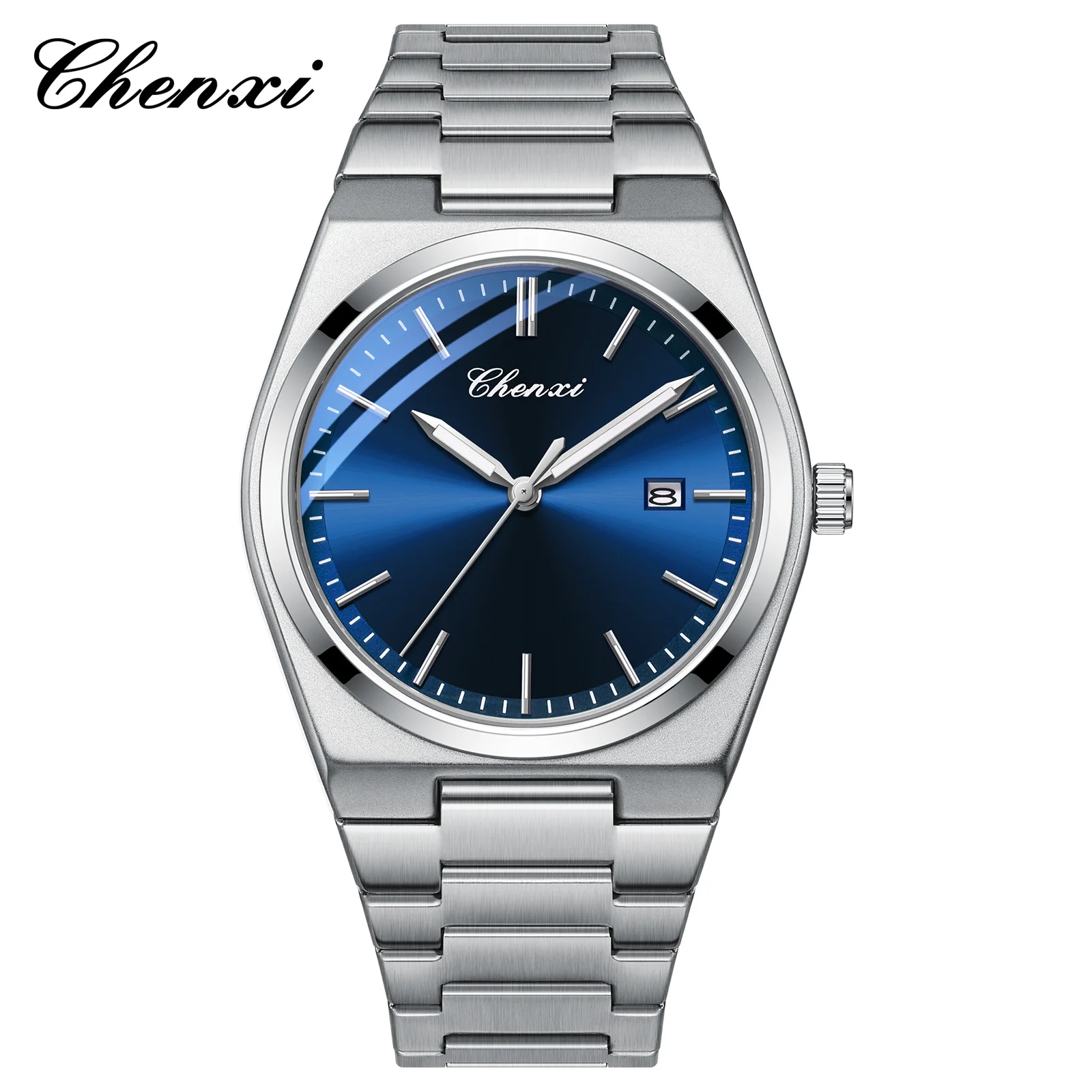 CHENXI 683 Man Quartz Watch Green Blue Leisure Simple Casual