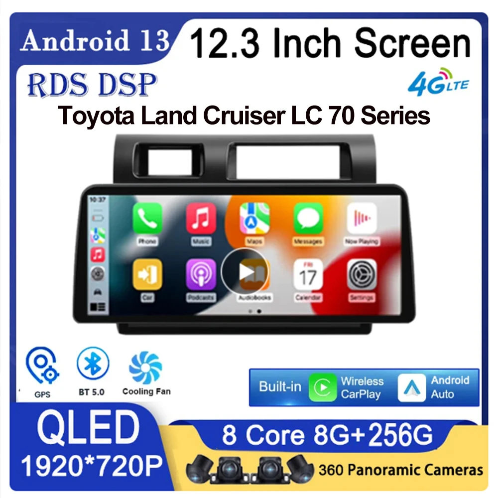 

12.3 inch Android 13 Carplay Auto For Toyota Land Cruiser LC 70 Series 2007 - 2020 Car Radio Multimedia Video Player Navigation