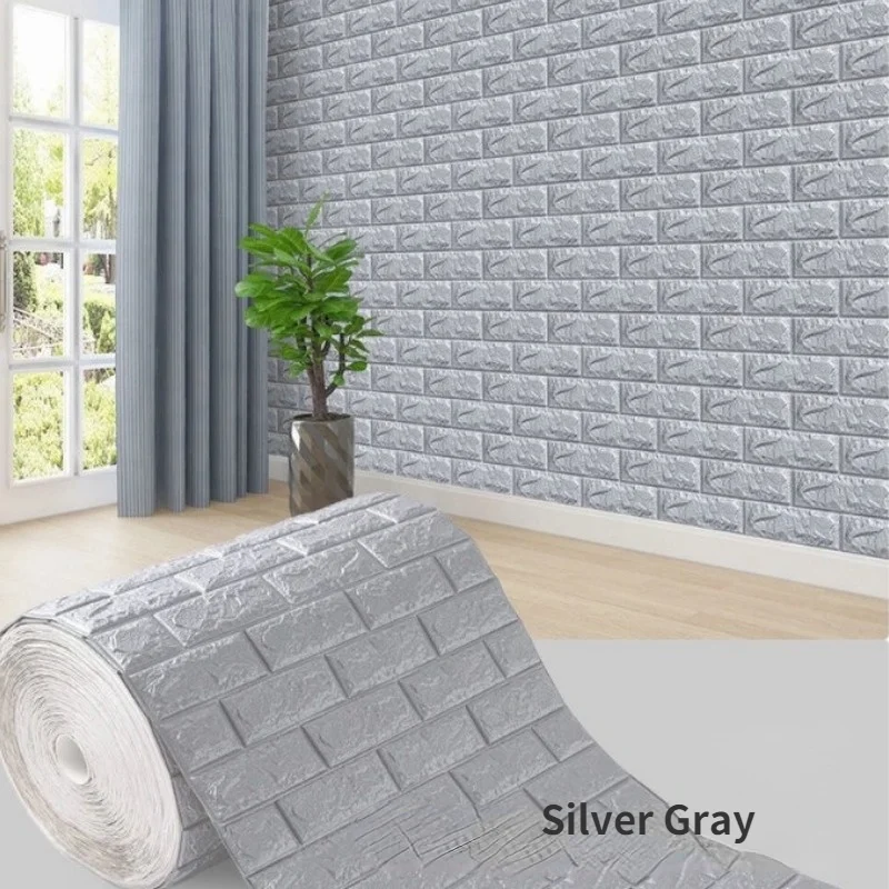10/5/3m 3D self-adhesive foam brick thickened wallpaper waterproof and  oil-proof DIY wallpaper room living room home decoration