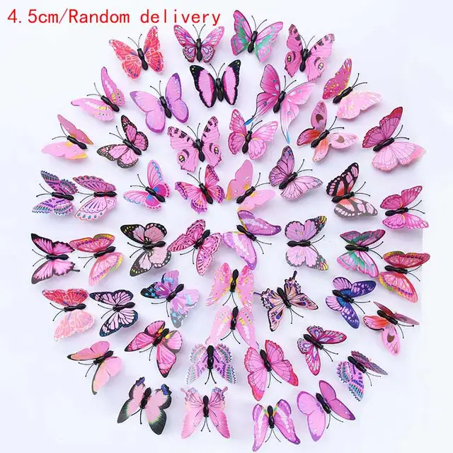 10PCS Fashion Butterfly Hair Clips for Women Girls Wedding Photography Head Clips Hairpin Hairgrips Decoration Hair Accessories 4.5cm purple