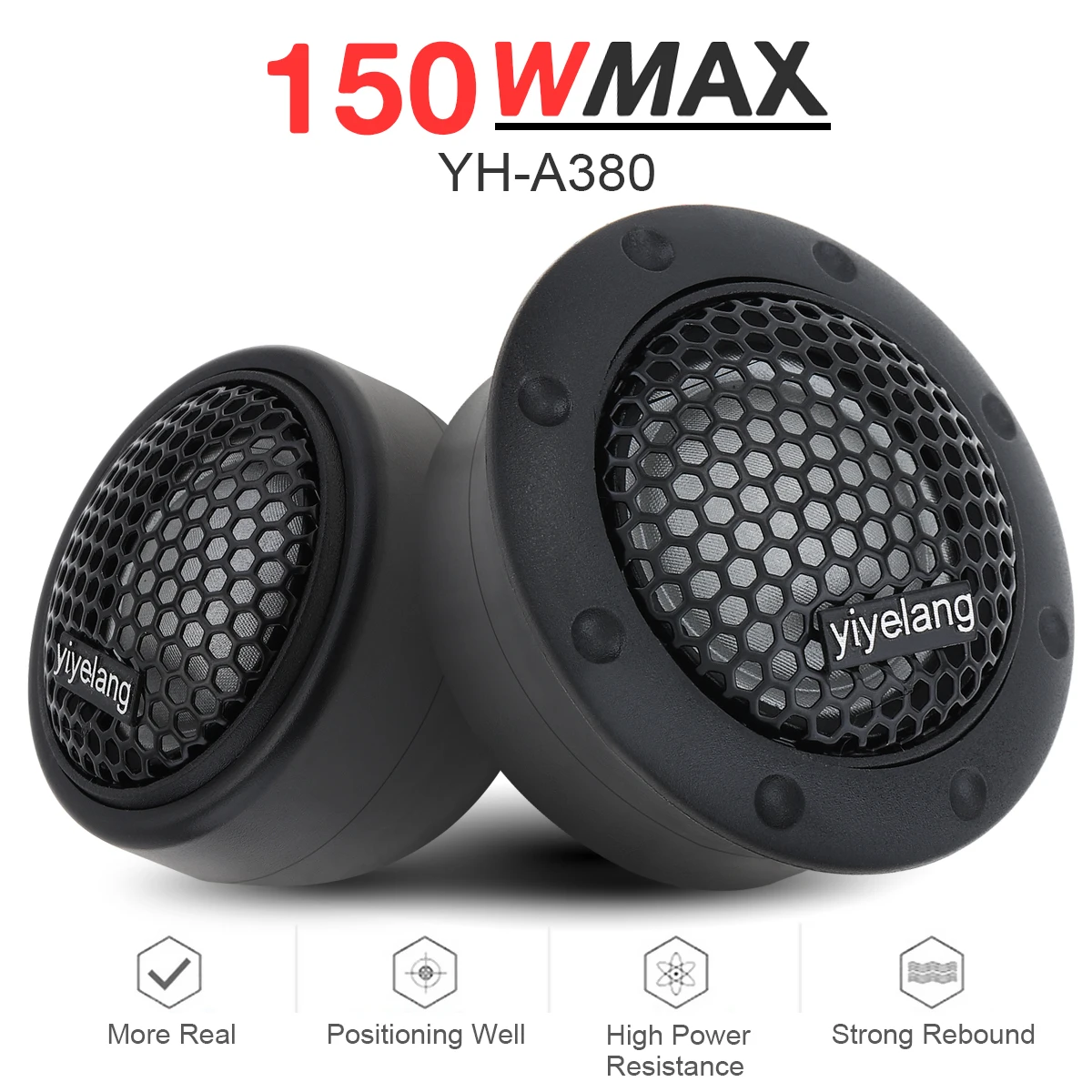 2pcs 150W  High Efficiency Dome Tweeter Mini Dome Tweeter Speakers for Car Audio System