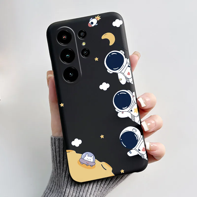 Aesthetic Cute Cat Cartoon Black Soft TPU Silicone Shockproof Phone Case Cover
