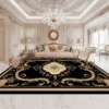 Large Area Black Persia Carpet for Living Room Decoration Home Sofa Table Area Rug Bedroom Cloakroom Floor Mat Non-slip Washable 1