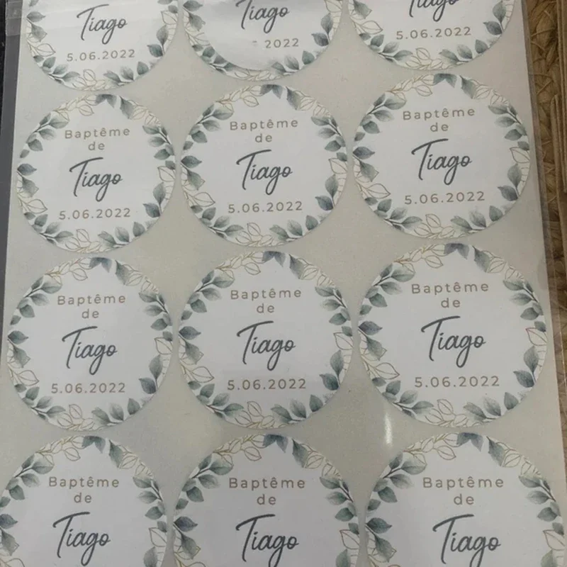 100pcs personalizzato rotondo cerchio etichetta adesivi adesivi  personalizzati per matrimonio doccia nuziale battesimo comunione bar  bomboniere