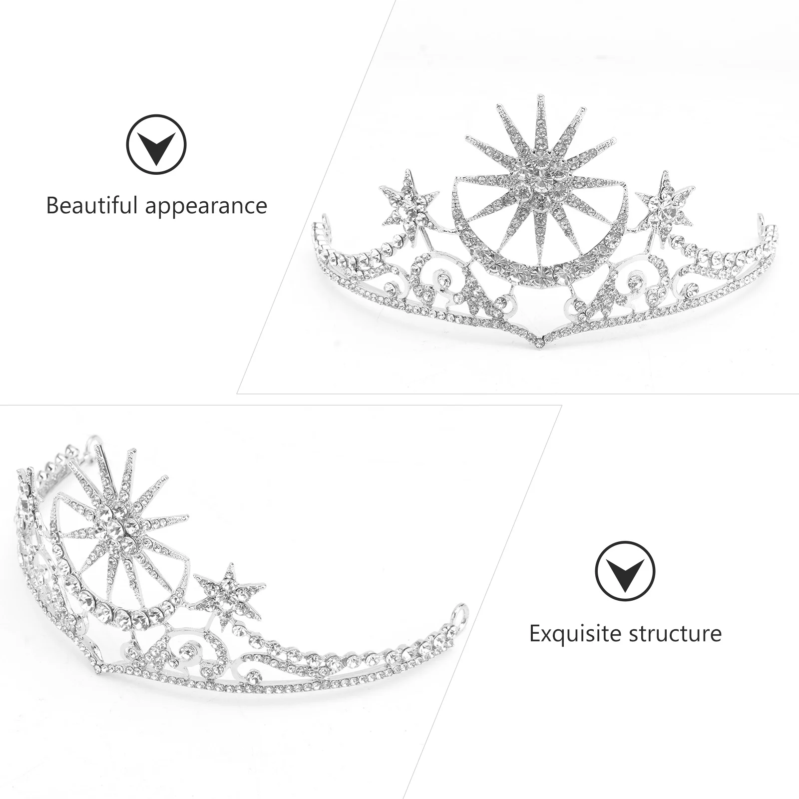 Hair Jewelry Silver Choker Silver Hair Accessoriess For Woman Tiara Silver Silver Hair Accessoriesss Star Moon Wedding Brides 3
