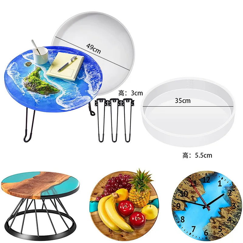 Silicone Mold 60cm Ocean Big Round rectangle Table Resin Mold Oversize Round Table Ornaments River Silicone Mold Resin Casting Making silicone mold