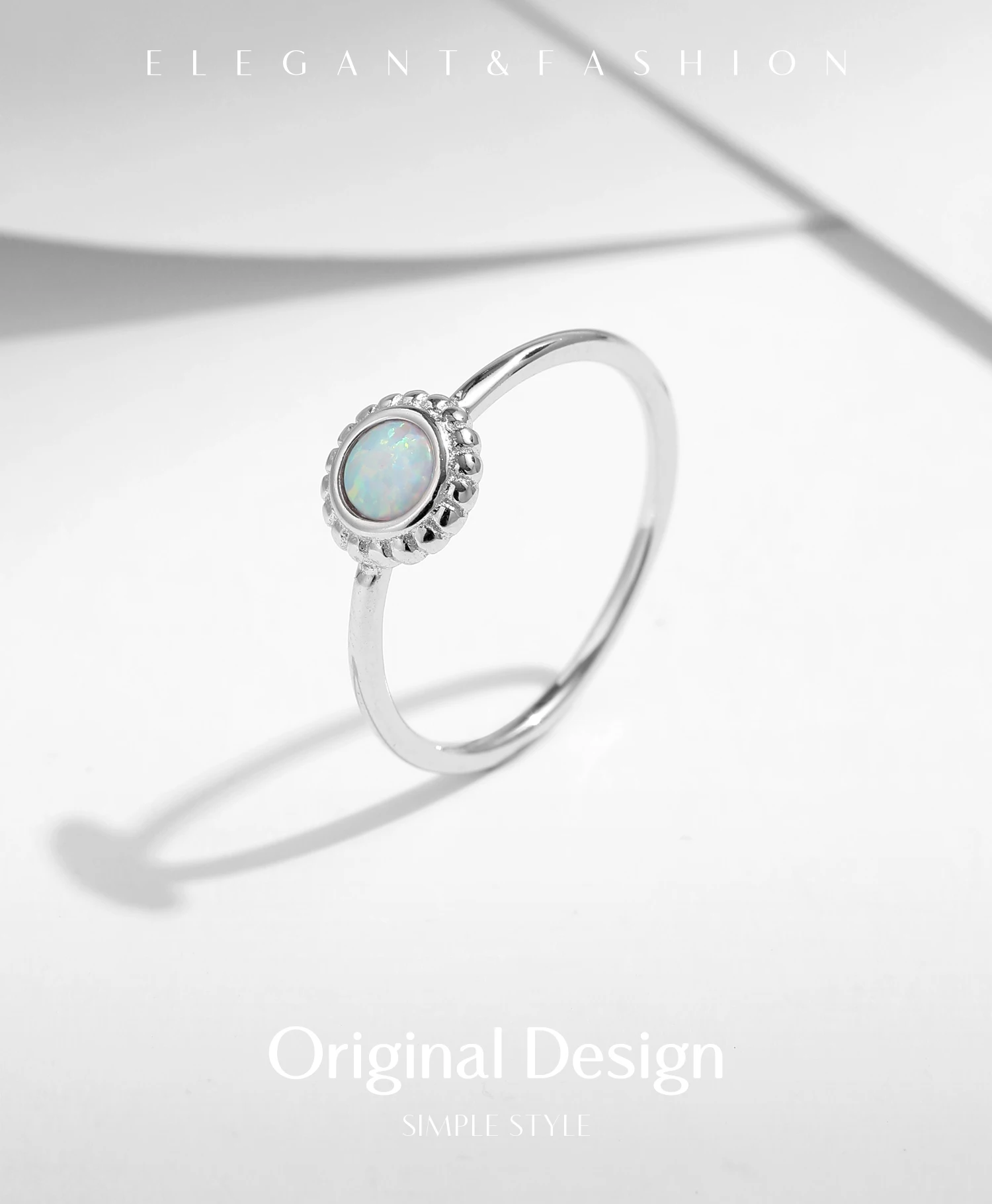 MODIAN 925 Sterling Silver Vintage Sunflower Delicate Opal Trendy Ring For Women White Gold Plated Stackable Fine Jewelry Gift MODIAN 925 Sterling Silver Vintage Sunflower Delicate Opal Trendy Ring For Women White Gold Plated Stackable Fine Jewelry Gift