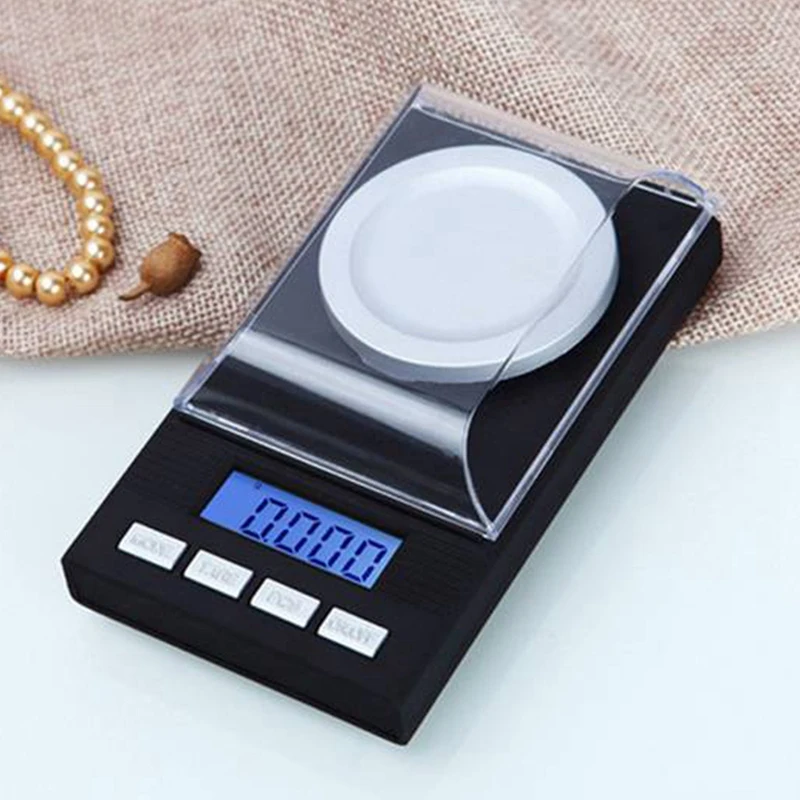 정밀 전자 체중계 디지털 체중계 포켓 체중계, 50G 보정 무게추 LCD 디스플레이, 50G, 0.001G