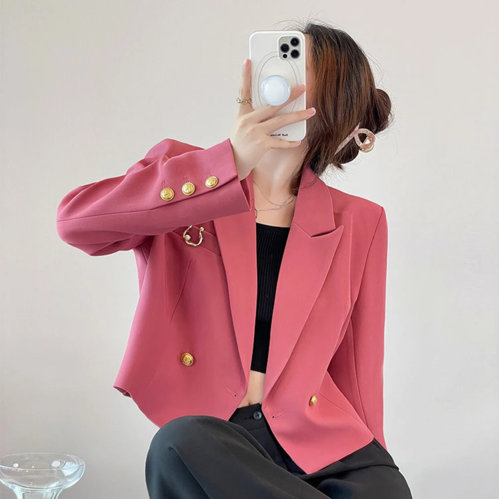 

Coats for Women Solid Outerwears Blazer Woman Jacket Short Clothes Crop Loose in Promotion on Offer with Free Shipping New In