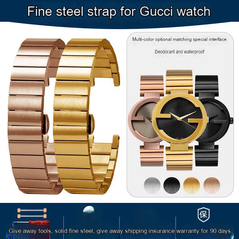 Cinturino Per Orologio In Acciaio Inossidabile Solido Per Cinturino Gucci Ya1332 1333 1335 Serie Uomini E Donne Coppie Cintura In Acciaio Inossidabile