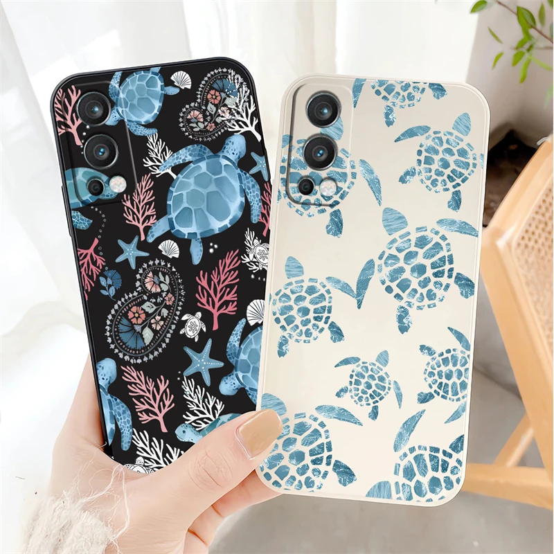 Turtle Print Shockproof Silicone Phone Case - Soft Bumper Back Cover