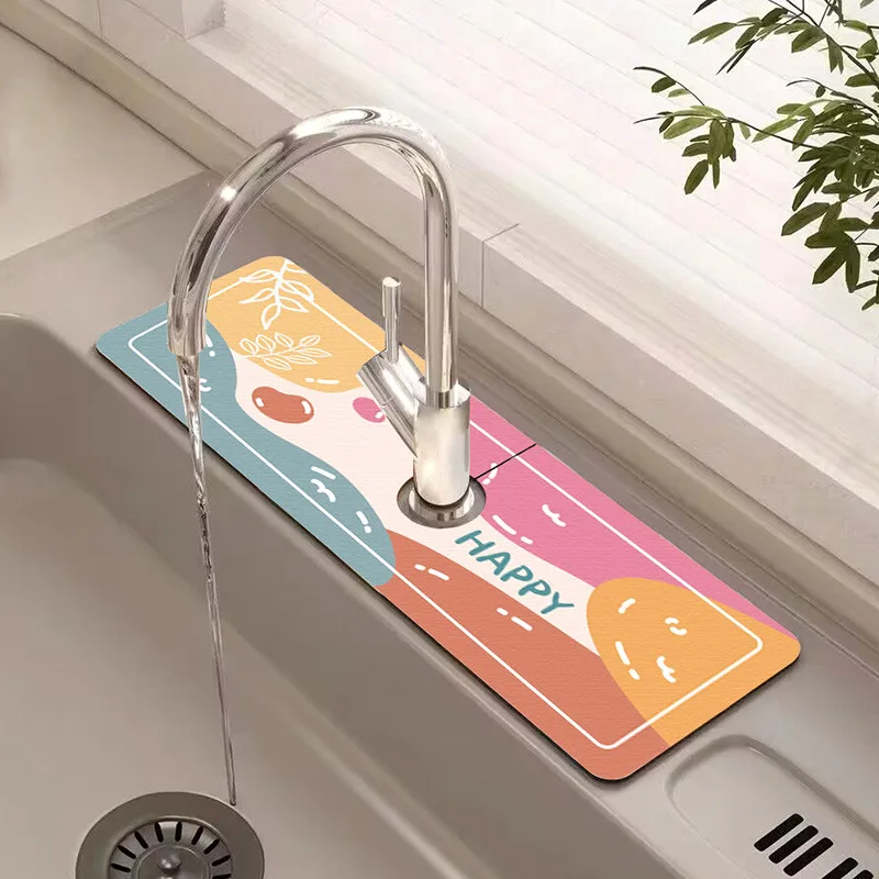 

Diatom Mud Faucet Suction Mat Wash Sink Kitchen Sink Drain Mat Anti-splash Toilet Bathroom Countertop Mat
