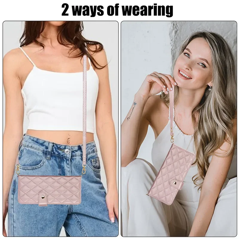 für Samsung Galaxy Z Fold 5 6 Fold 4 Z Fold 3 Hülle Luxus Kartensteckplatz Telefonhalter Leder Geldbörse Riemenabdeckung Crossbody Hüllen Etui_voghion.com