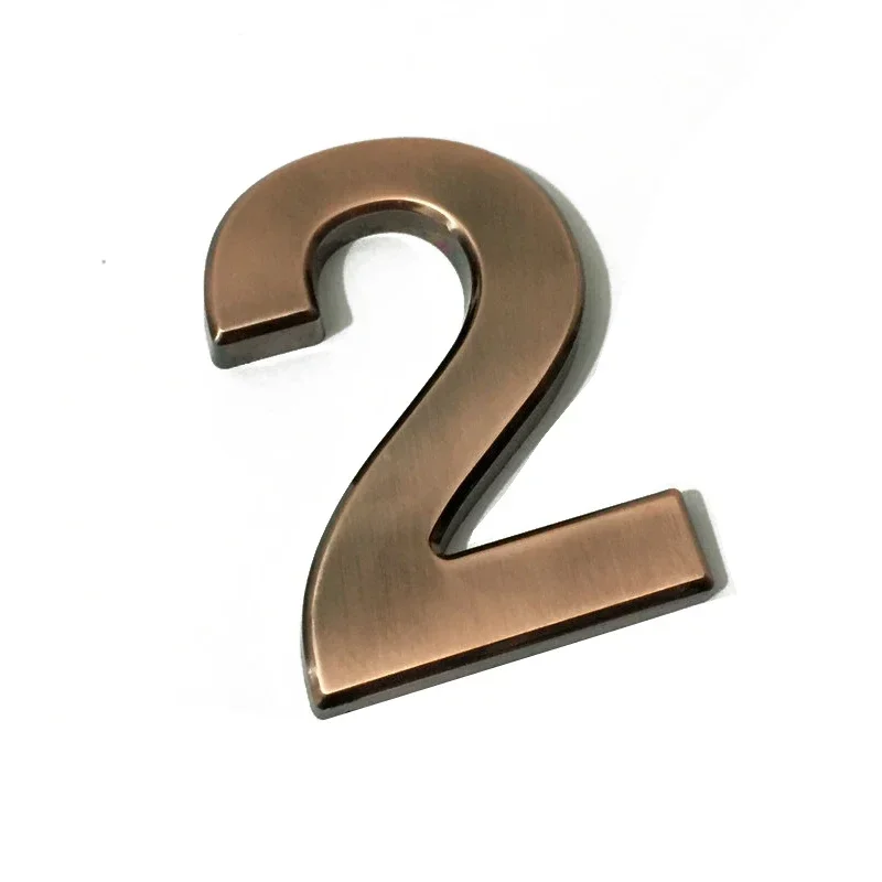 Door Signs Number Plate 10cm Bronze Digital Hotel Door Number Plate For Hotel Room Number Electroplated Wire Drawing Spot Adhesive Backing