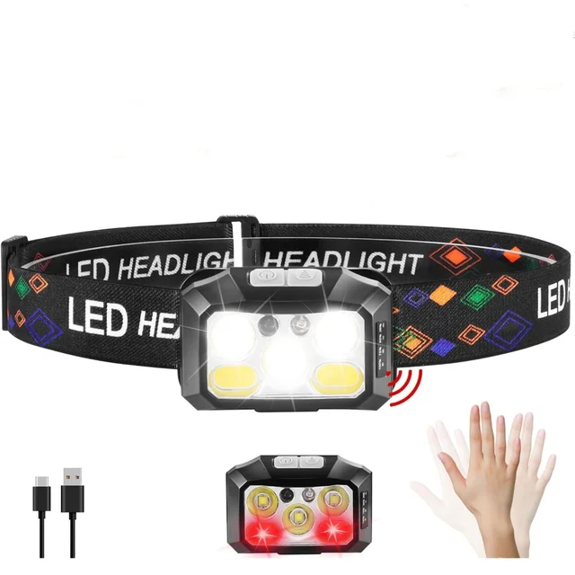 Lampada Frontale LED Ricaricabile | 500 Lumen, Impermeabile | 5 Modalità, Sensore Movimento | Per Outdoor - Foto 11