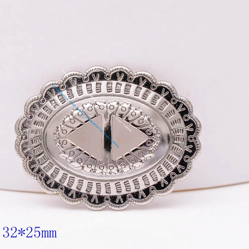 5x Stammes-Südost-Bling-Splitter Western Cowboy Hutband Heads tall geschlitzte Conchos – Detail 5