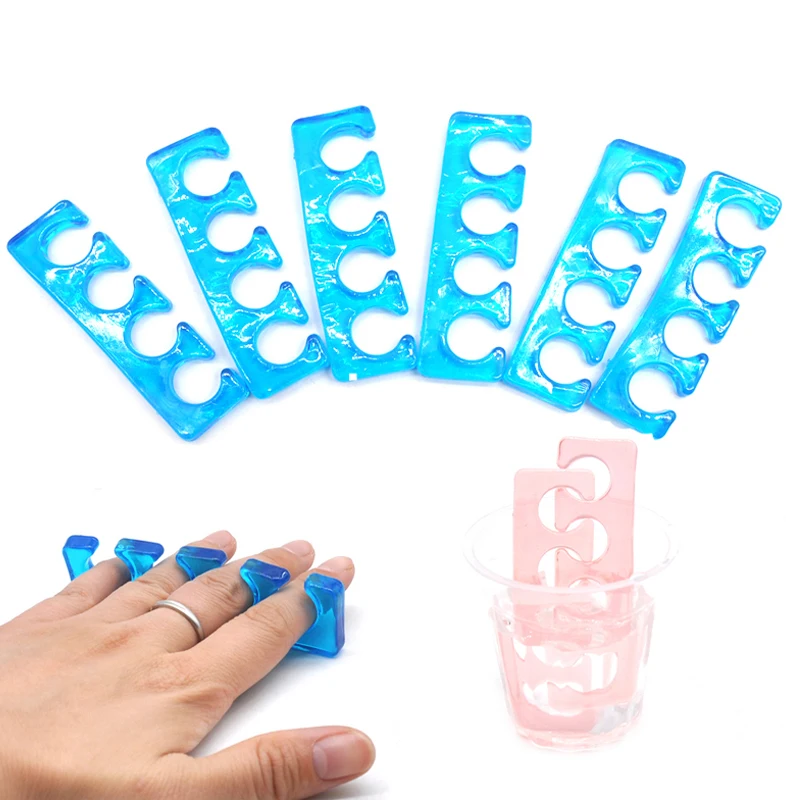 

4/8 Pcs Pedicure Toe Separator Nail Art Tools Professional Blue/Pink Suitable for Manicure Soft Silicone Foot Fingers Separators