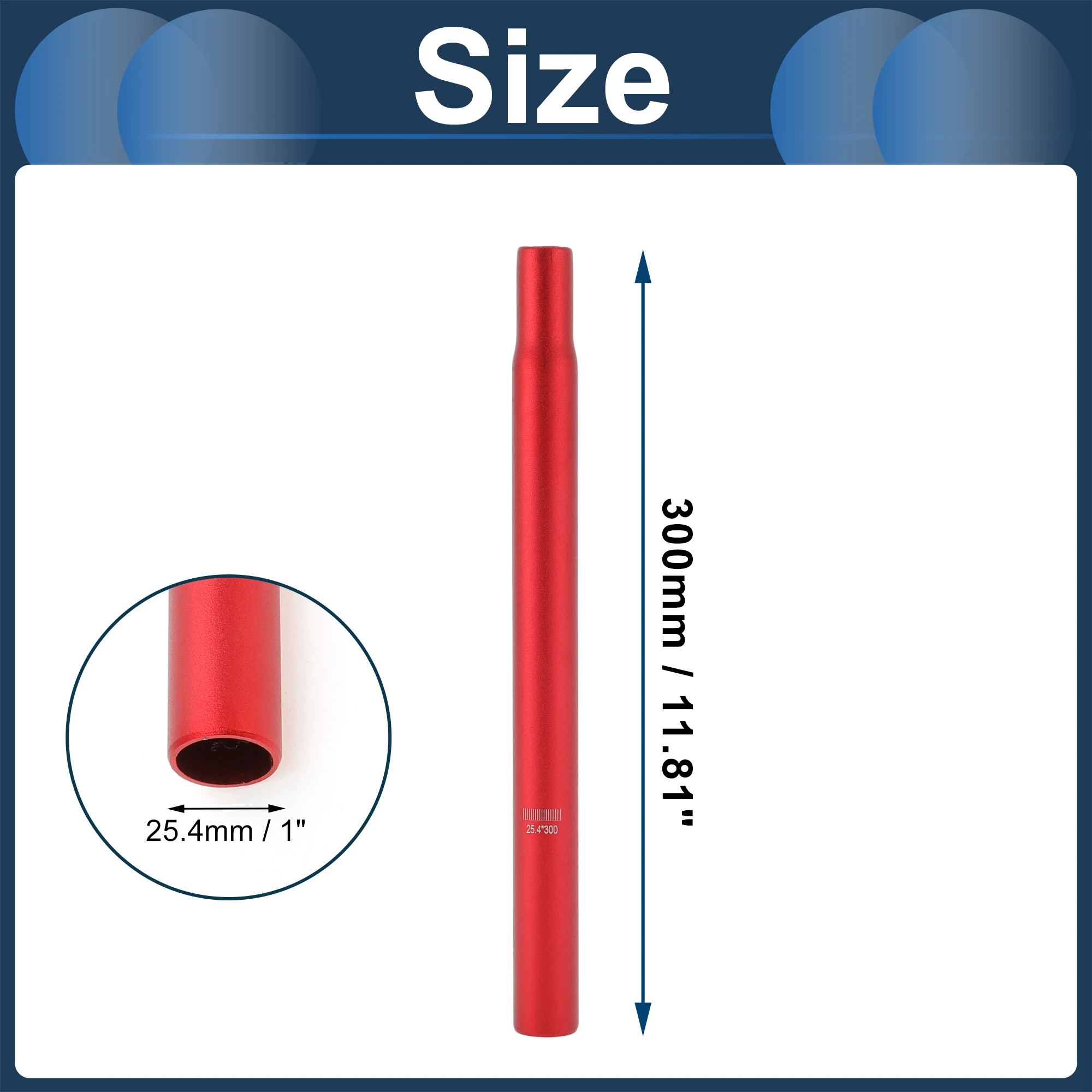X Autohaux Bike Seat Posts 25.4 27.2 28.6 30.8 31.6x300mm 350mm 400mm 450mm Lightweight Saddle Post Seat Tube Red Aluminum Alloy