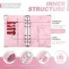 A6 Money Saving Organizer PU Leather Budget Binder Marble Notebook Budgets Planner 2023 Envelope Office School Supplies 2
