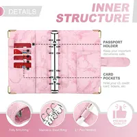A6 Money Saving Organizer PU Leather Budget Binder Marble Notebook Budgets Planner 2023 Envelope Office School Supplies 2
