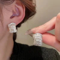 2025 Retro Folded Women's Stud Earrings Gold Color C-shaped Silver Color Metal Geometry Statement Small Earrings Fashion Jewelry - Image 6