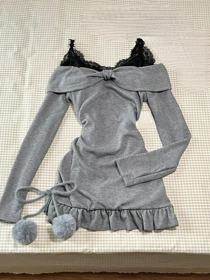 slip dress mini lace Short silk slip dress main image 1