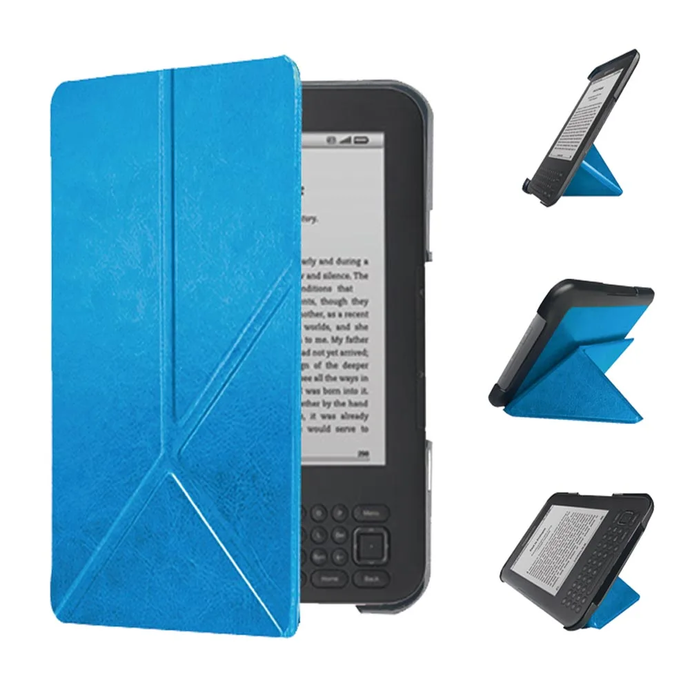 Leve Case Suporte para Kindle Teclado 3rd Gen Capa de Couro Leitor Kindle3 Kindle D00901 Flip Folio Fecho Magnético