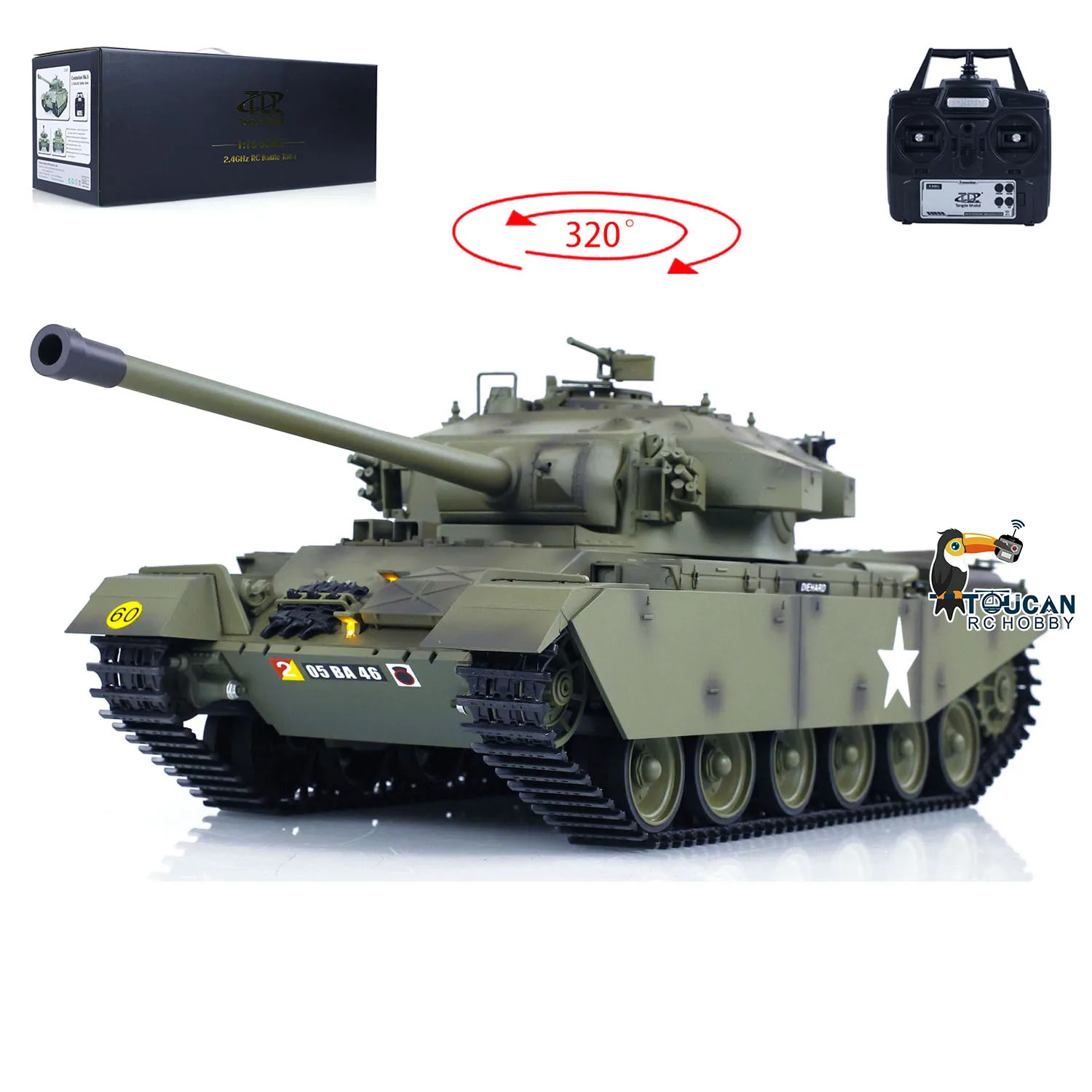 Tongde Panzer 1/16 RC Infrared Battle Tank Centurion MK5 Electric Tanks TOUCAN Ready to Run Cars Combat System Vehicle TH23297 2