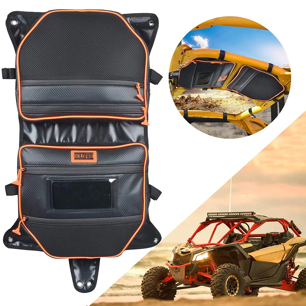 

For Can Am Maverick X3 X MR / RS / DS Turbo R RR UTV Accessories Water Resistant Overhead Storage Bag Overhead Roof Storage Bag